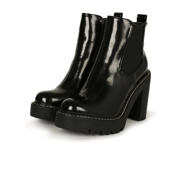 Platform Patent Chunky Heel Bootie - Picture 1 of 9